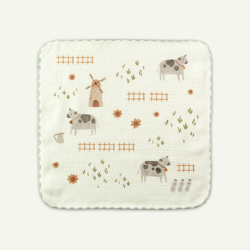 動物農場紗布小手巾-牛牛, , hi-res image number null